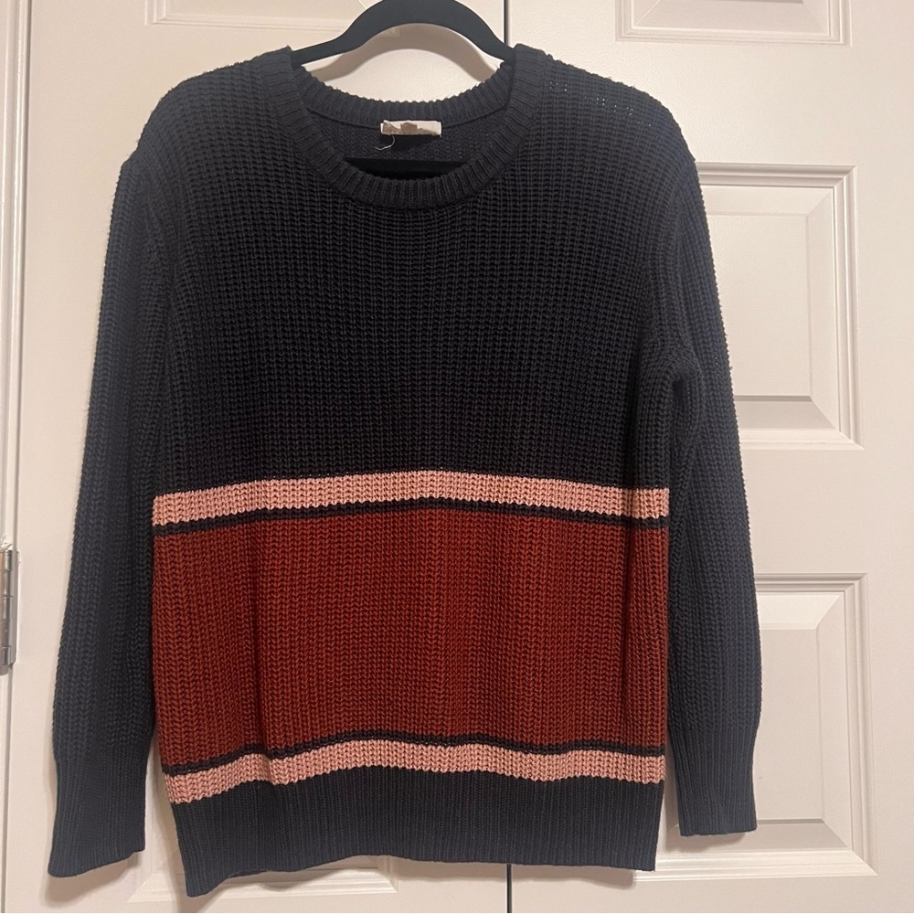 Olive & Oak Black and Brown Crewneck Sweater